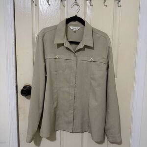 Tradition Beige Button-Up Blouse Size 18